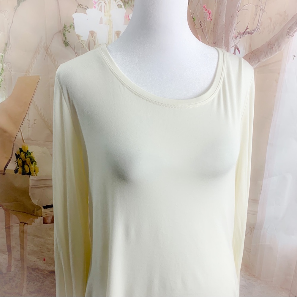 NEW Tahari Candace Long Sleeve Blouse in Winter White - Picture 6 of 12